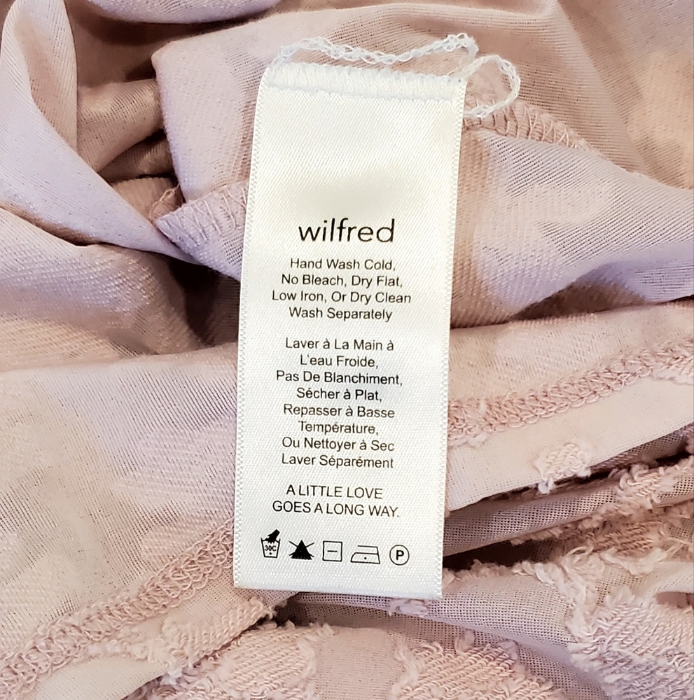 Wilfred Aritizia Dusty Pink Stretchy Sheer Floral Jacquard Top, Med. EUC - Picture 10 of 15